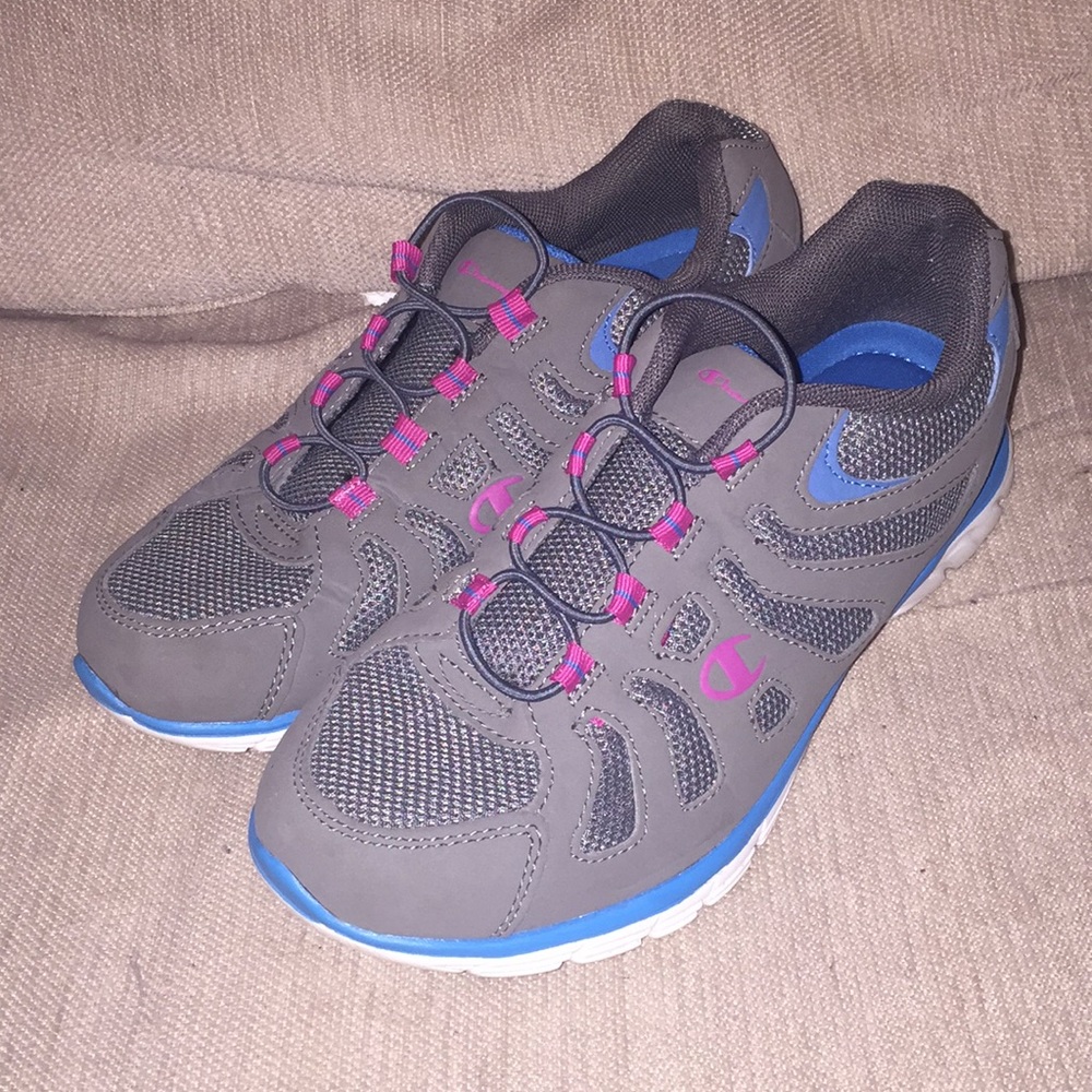Champion Sport Comfort Gray Pink & Blue Sneakers
